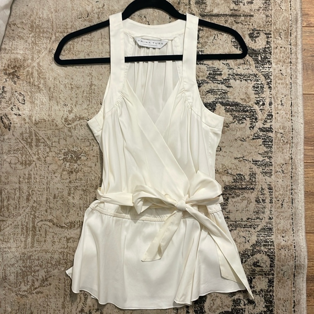 White Trina Turk sleeveless blouse